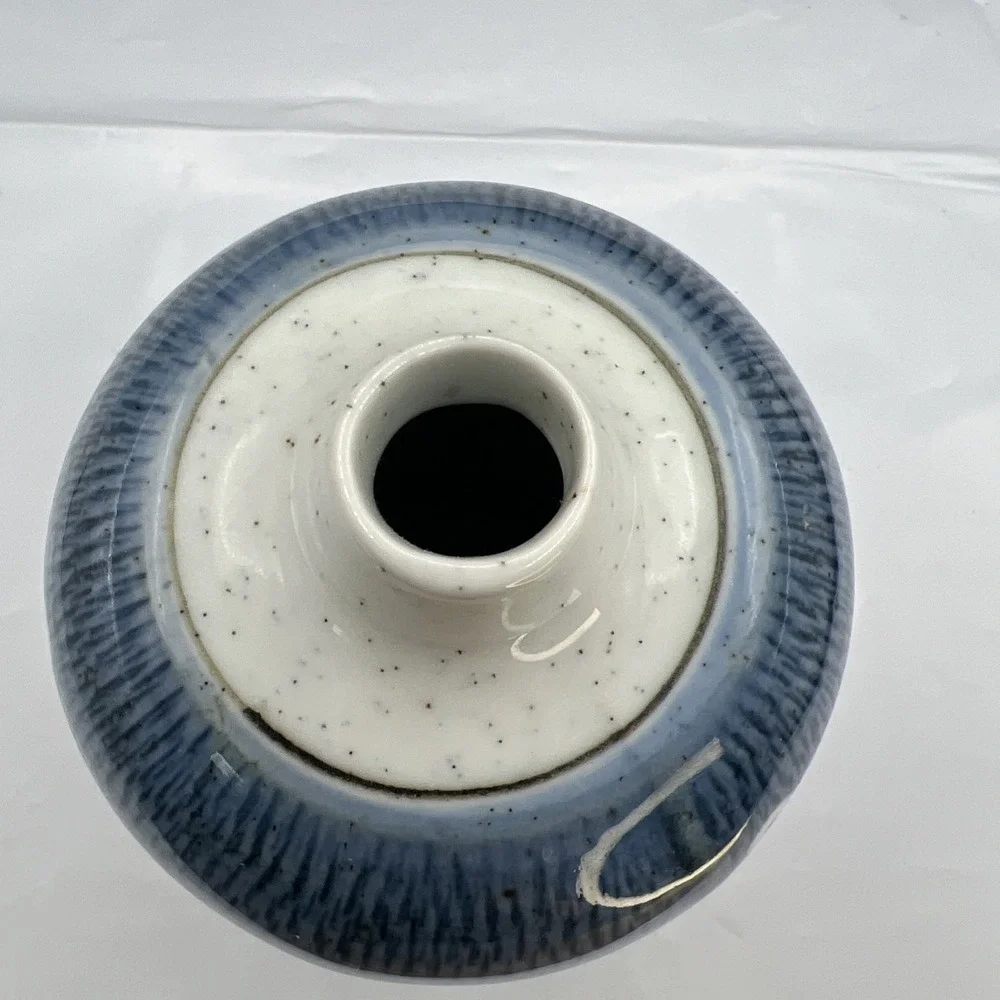VTG Otagiri OMC Japan Blue Ceramic Bud Vase Weed Pot 4.5